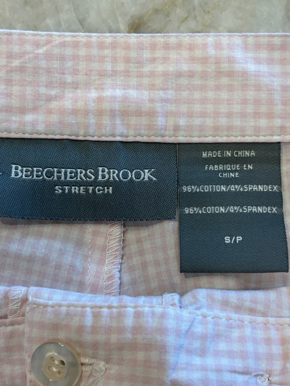 Vintage Pink Gingham Cropped Pants Beechers Brook S Cotton EUC - Picture 3 of 7